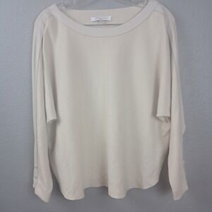 Gianni Milano Boat Neck Top Long Sleeve Knit Pullover Casual Comfy Beige Size XL